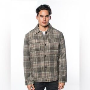 V. I. P. Collection mens wool blend plaid jacket size small NWT